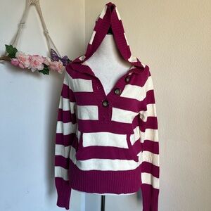 Y2K Aeropostale Striped V-Neck Sweater size large
